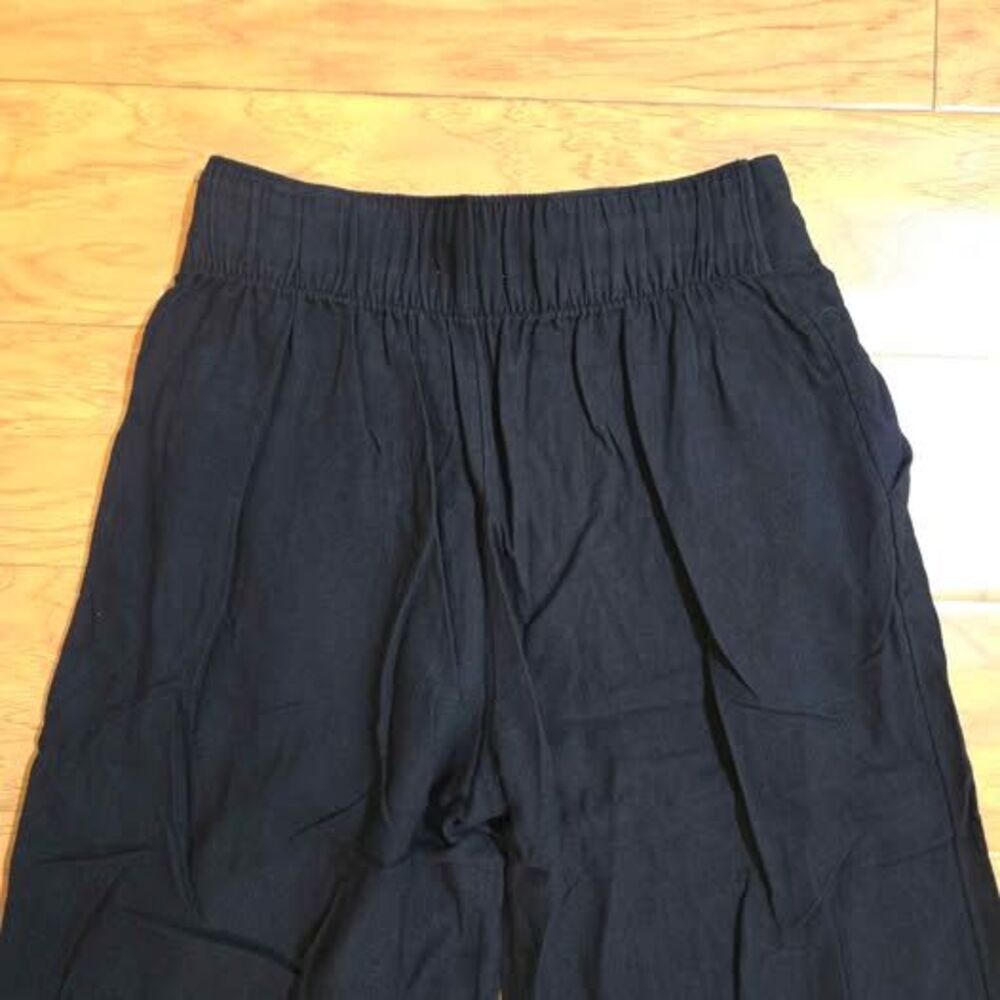 Abercrombie & Fitch Black Linen-Blend Ultra Wide-Leg Pant Ultra Wide-Leg - S - Picture 5 of 8